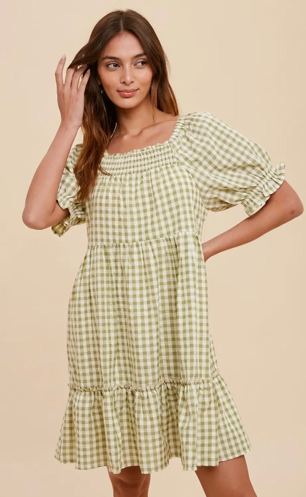 Gingham Smocked Dress