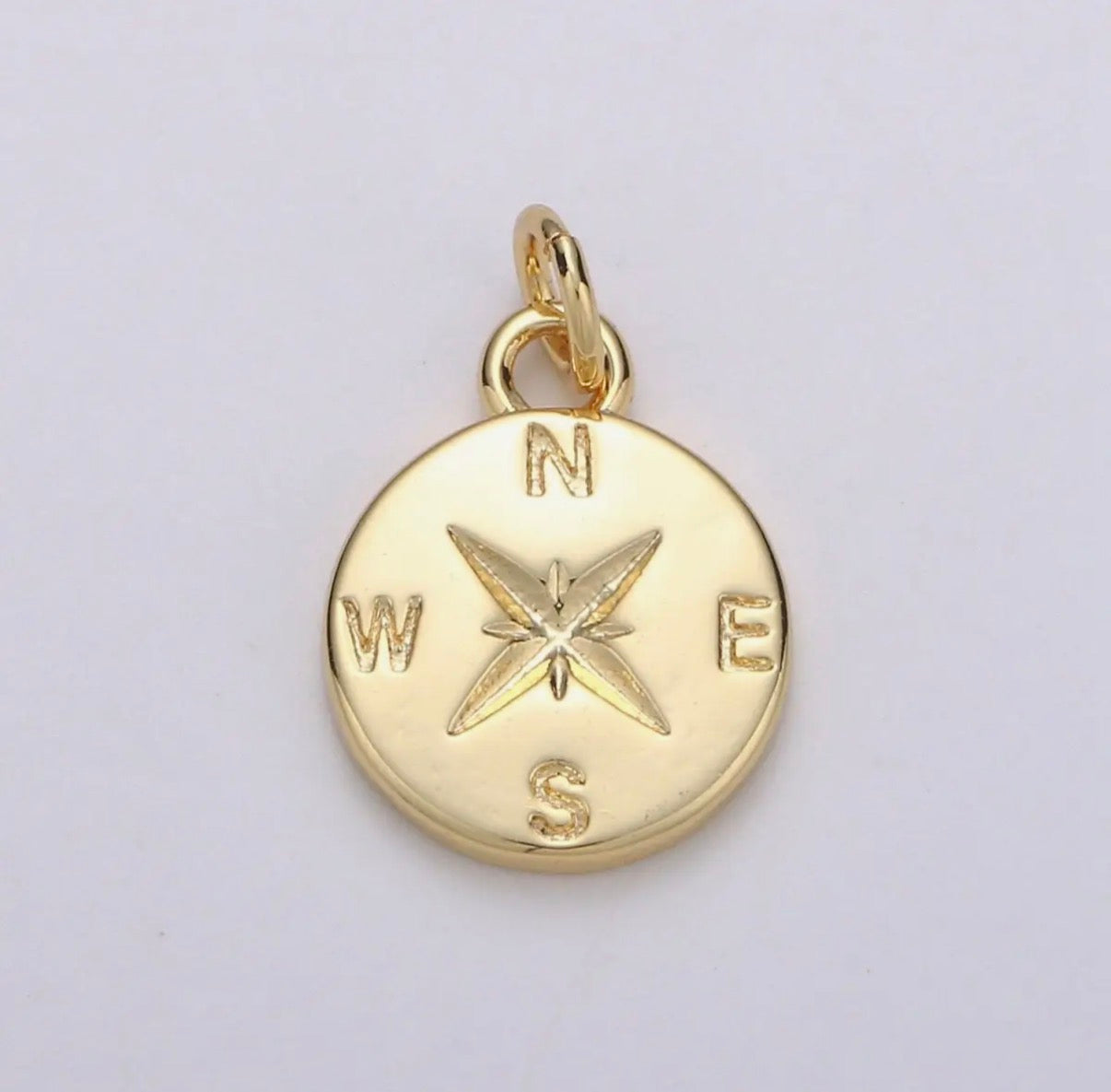Dainty Gold Compass Charm Pendant, Adventure, Travel Charm Pendant, Nautical Charms Supply North East South West Jewelry