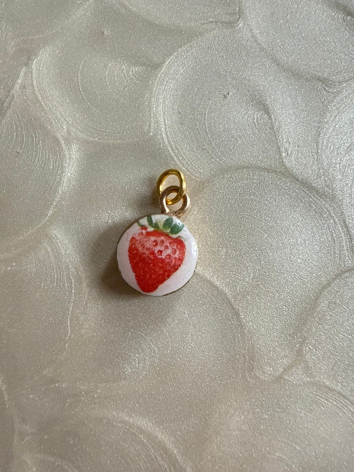 Small Strawberry Clay Charm