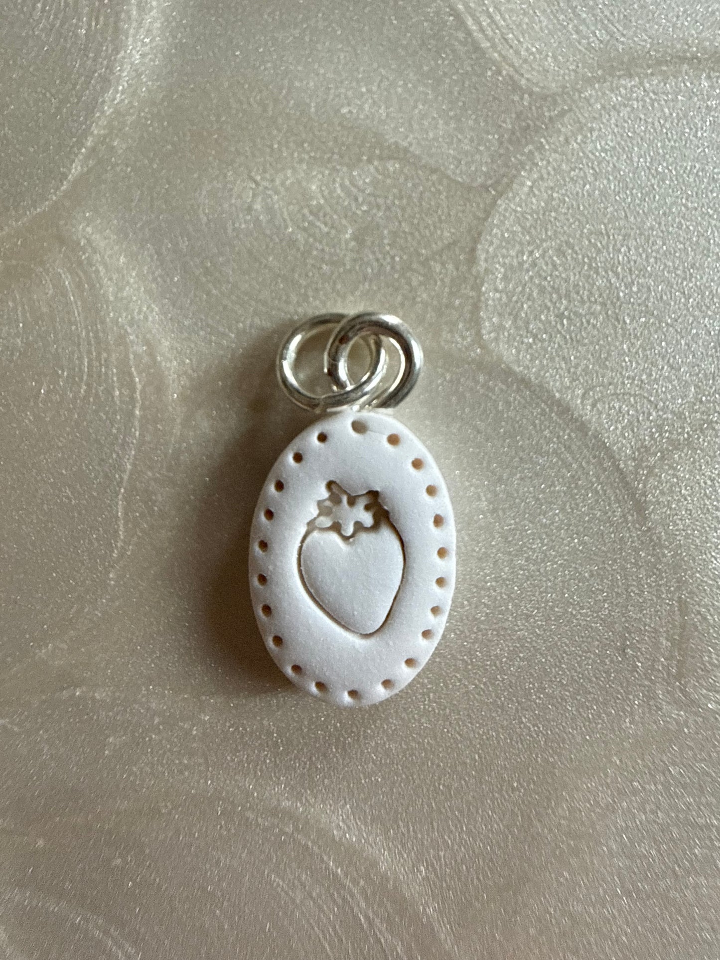 Strawberry Clay Charm - natural