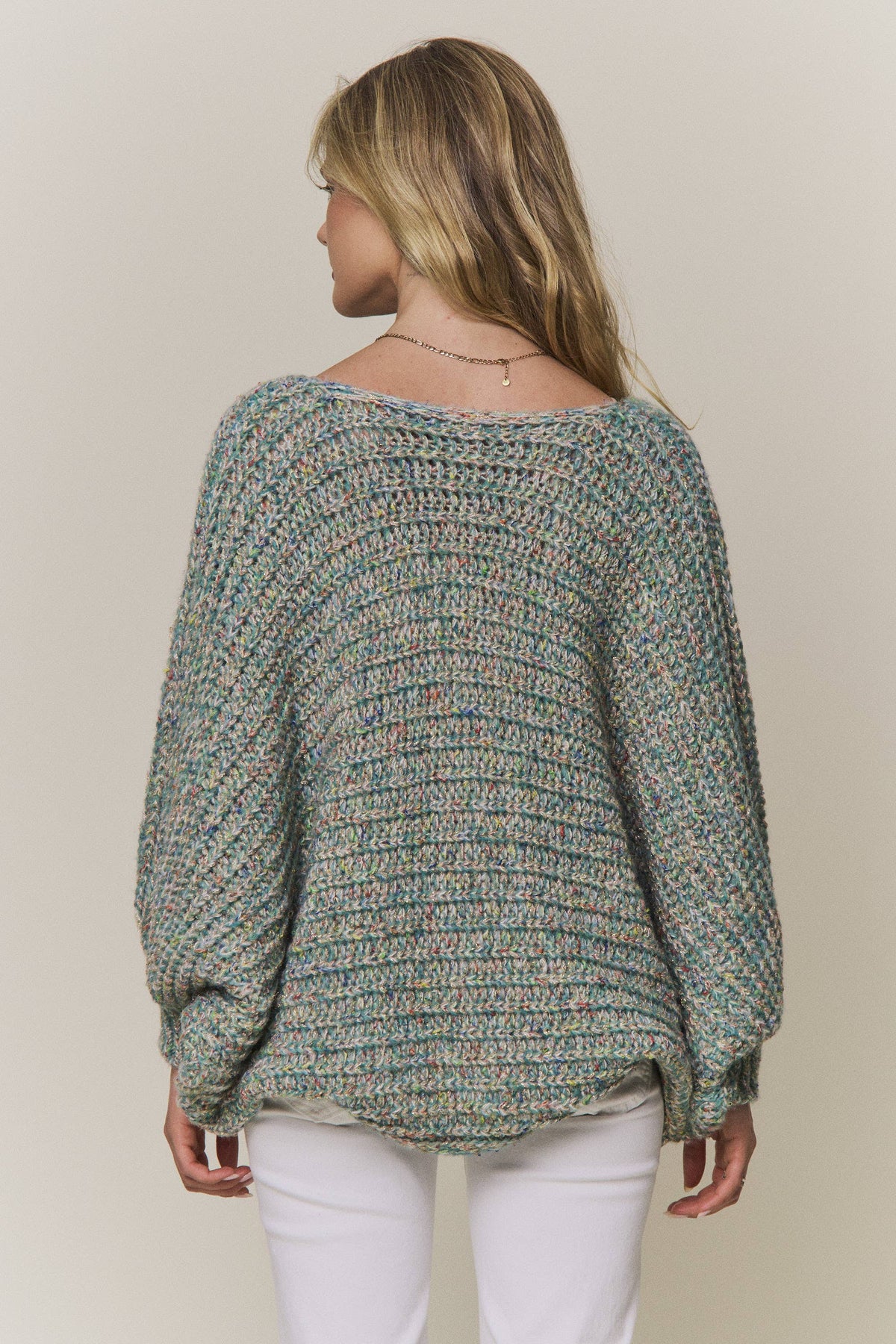 CONVERTIBLE CHUNKY KNIT CINCHED CARDIGAN - CESW4418: COFFEE LATTE / SM-ML(3-3)
