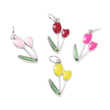 Silver Springtime Bloom Tulip Charm