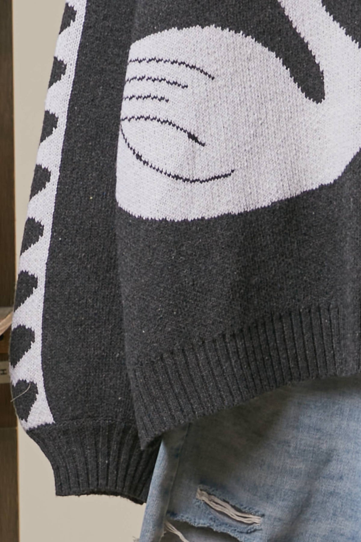 Swan Love Knit Cardigan: Black
