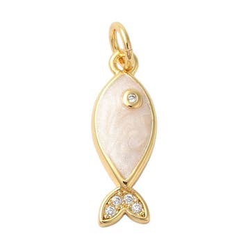 Gold Pearlescent Fish Charm