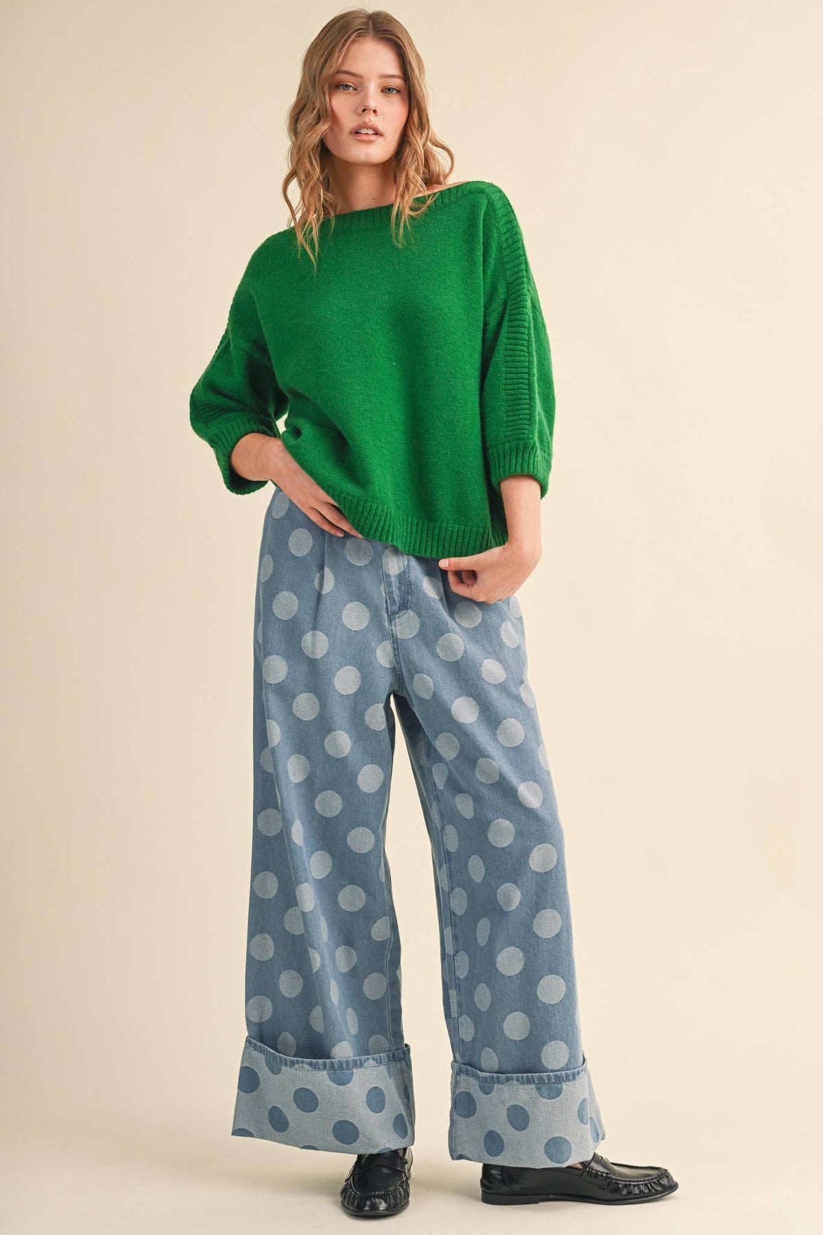 RIBBED DETAIL BOAT NECK SWEATER MSW11465: CLOUD DANCER / L