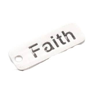 Silver Faith Bar Charm