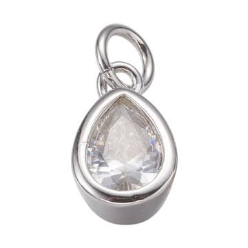 Silver Twilight Cubic Zirconia Teardrop Charm.