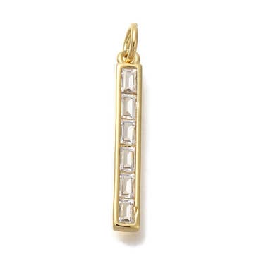 Gold Crystal Bar Charm