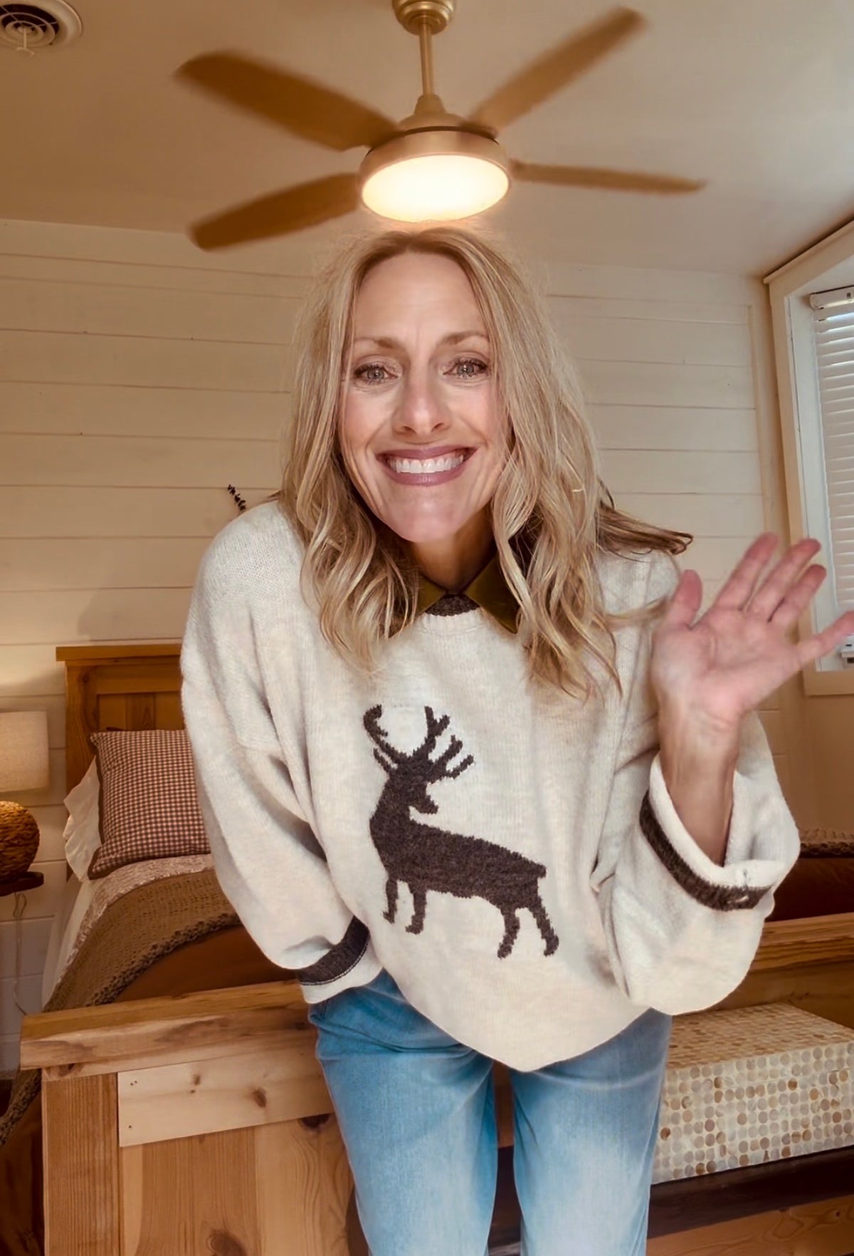 Deer Graphic Knit Sweater