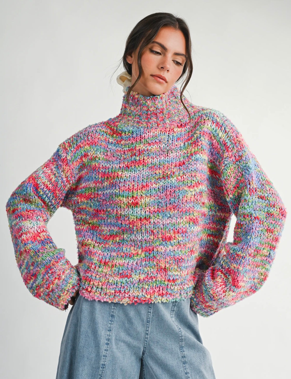 Chunky Marled Turtleneck