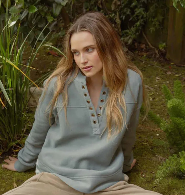 Teal Grommet Knit Top