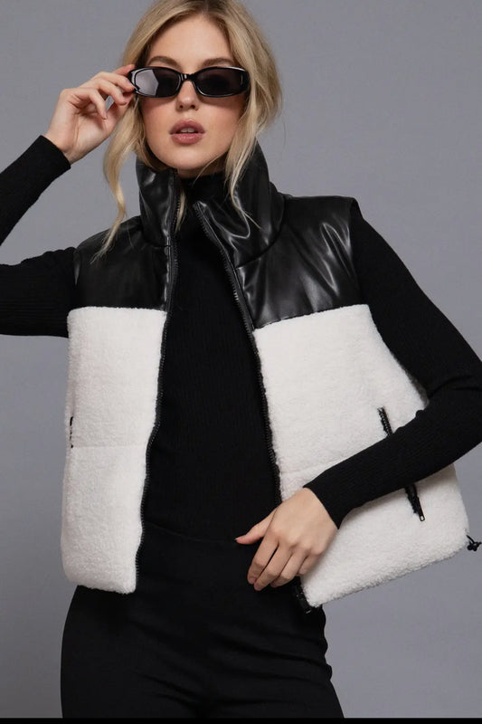 Reversible Faux Leather Vest
