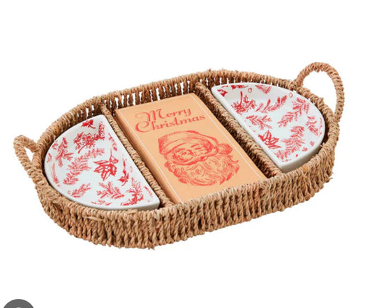 Mud Pie Toile Napkin Dish Set