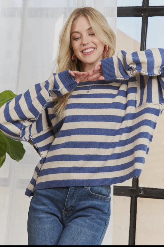 Blue/White Striped Sweater