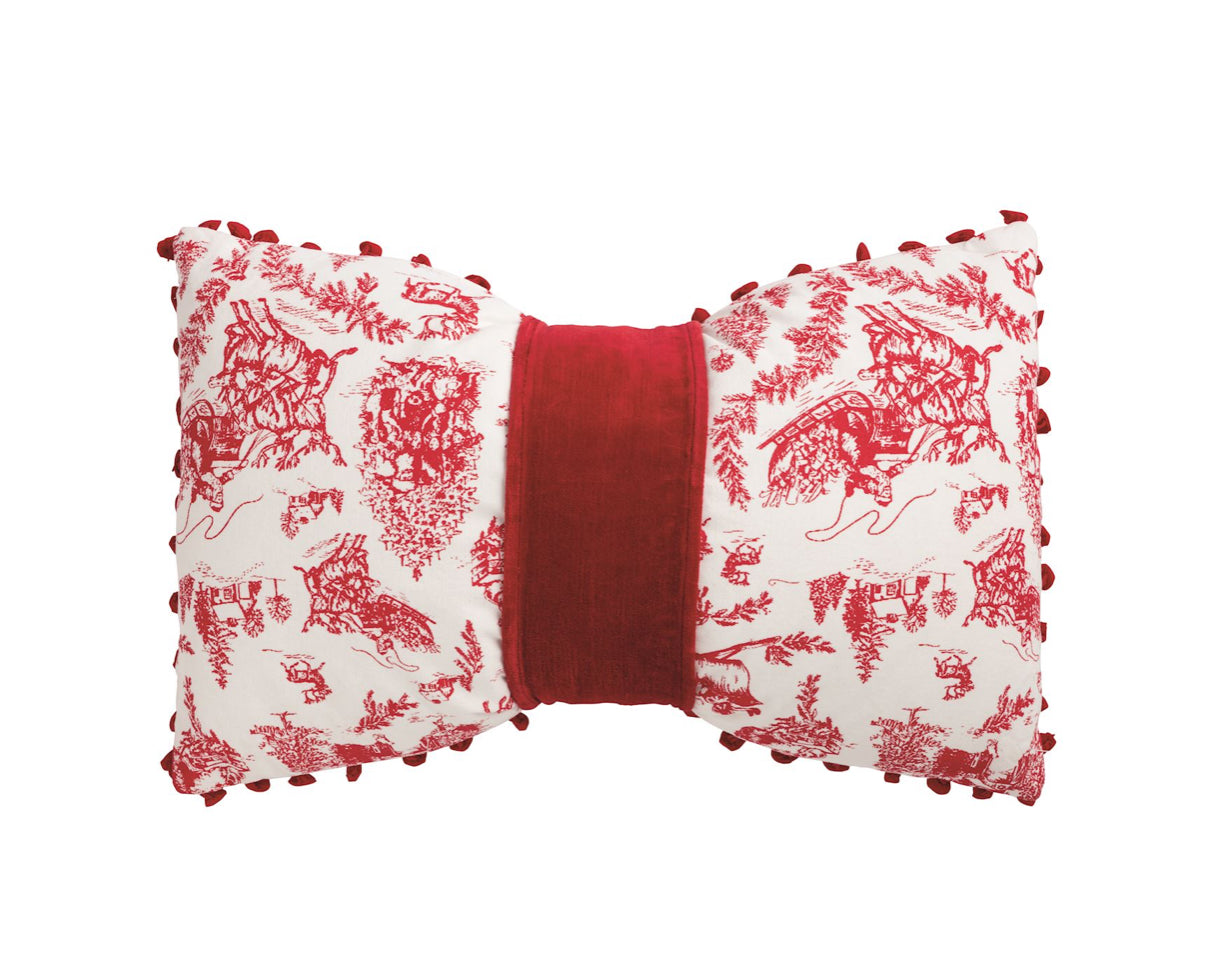 Mud Pie Bow Toile Pillow