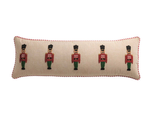 Mud Pie Nutcracker Beaded Long Pillow