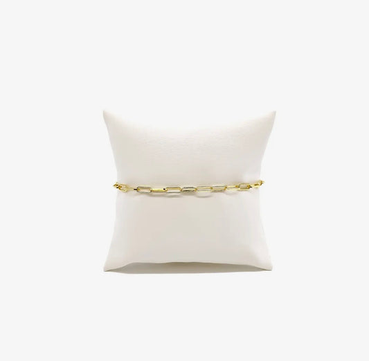 Gold Ashley Paperclip Chain Bracelet/no carabiner