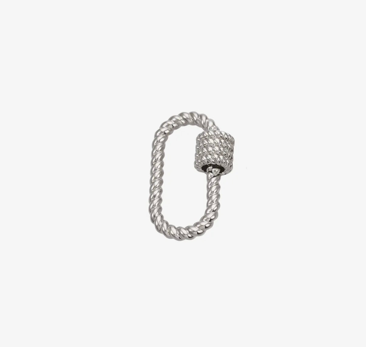 Silver Large Bella Carabiner | Silver Oval Twist Carabiner