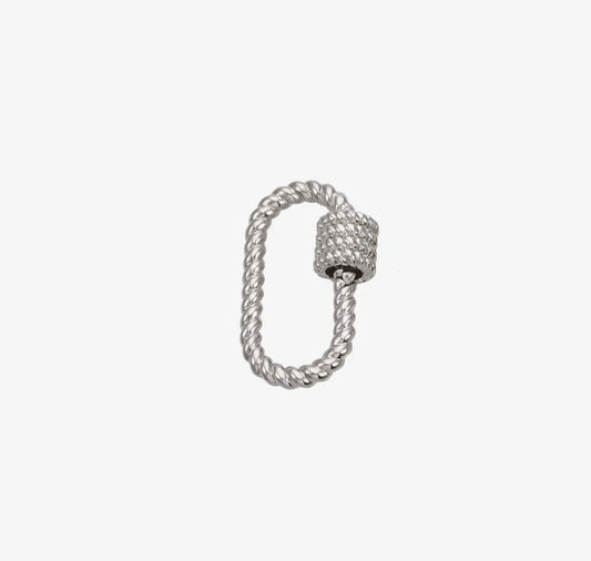 Silver Large Bella Carabiner | Silver Oval Twist Carabiner