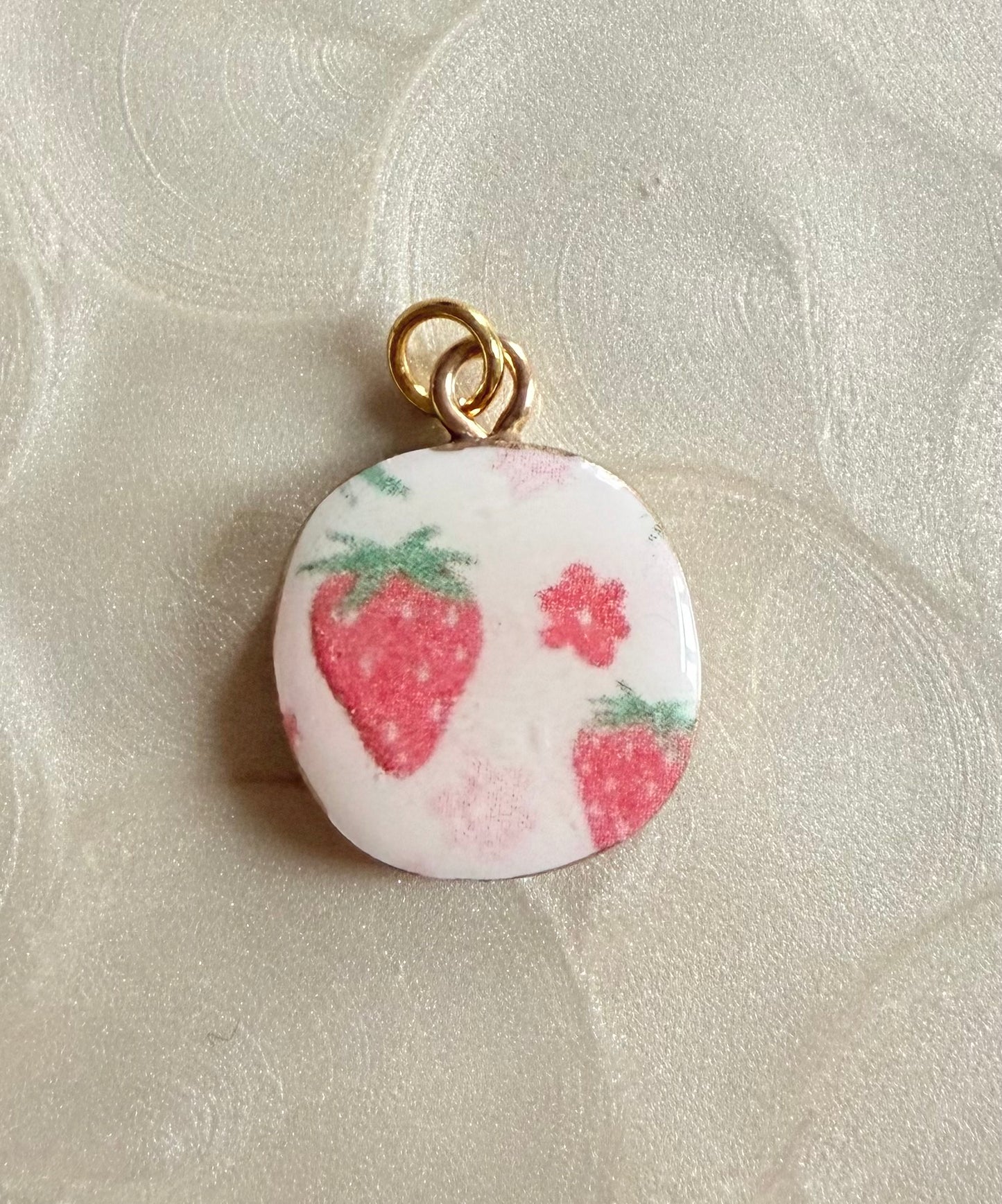 Strawberry Clay Charm