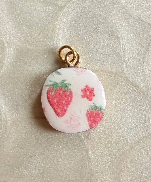 Strawberry Clay Charm