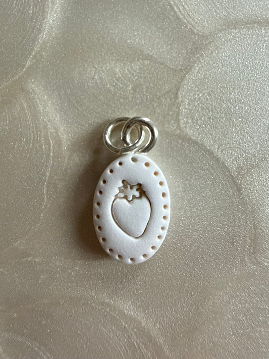 Strawberry Clay Charm - natural
