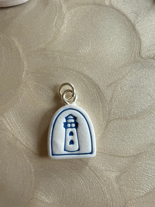 Lighthouse Clay Charm