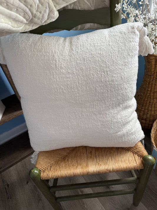 Ivory Tassel Pillow