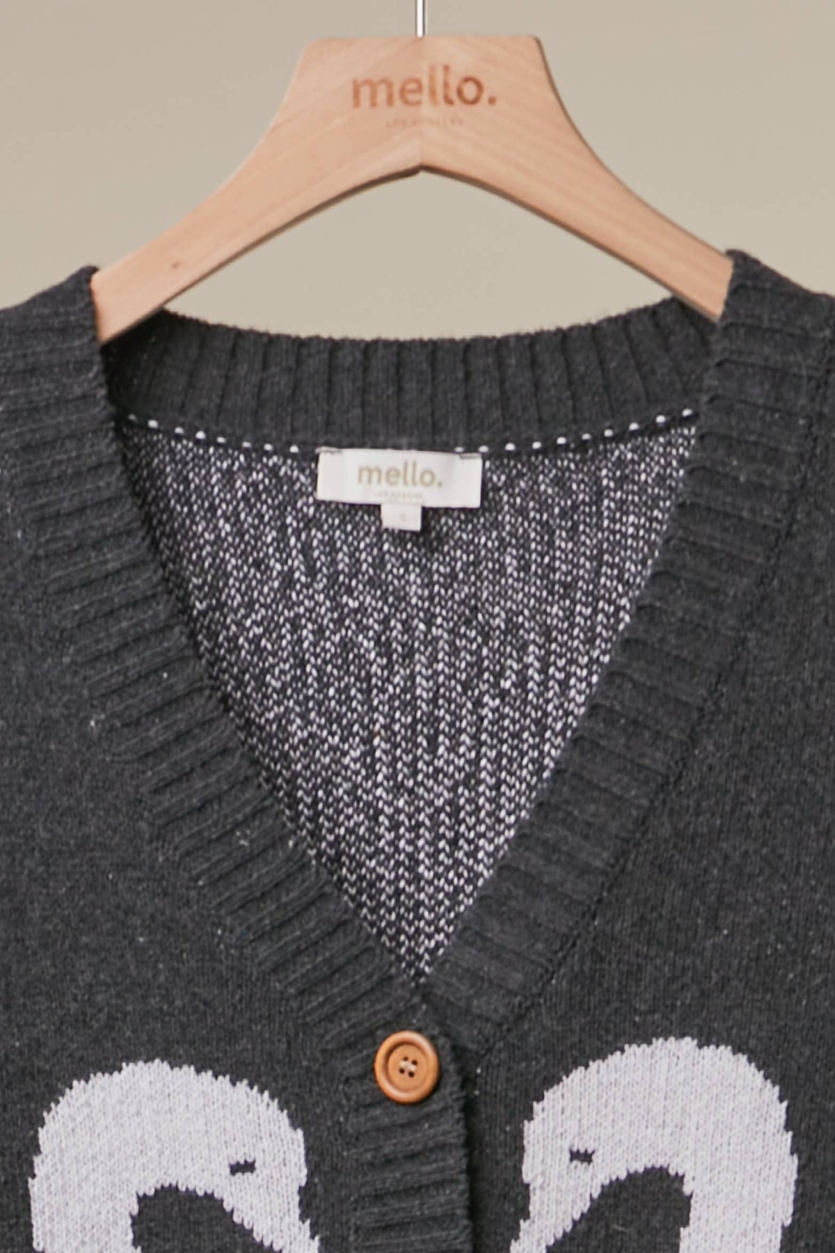 Swan Love Knit Cardigan: Black