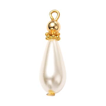 Pearl Vintage Teardrop Charm
