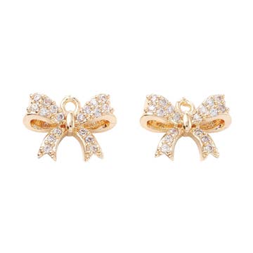 Gold Jeweled Bow Charm.