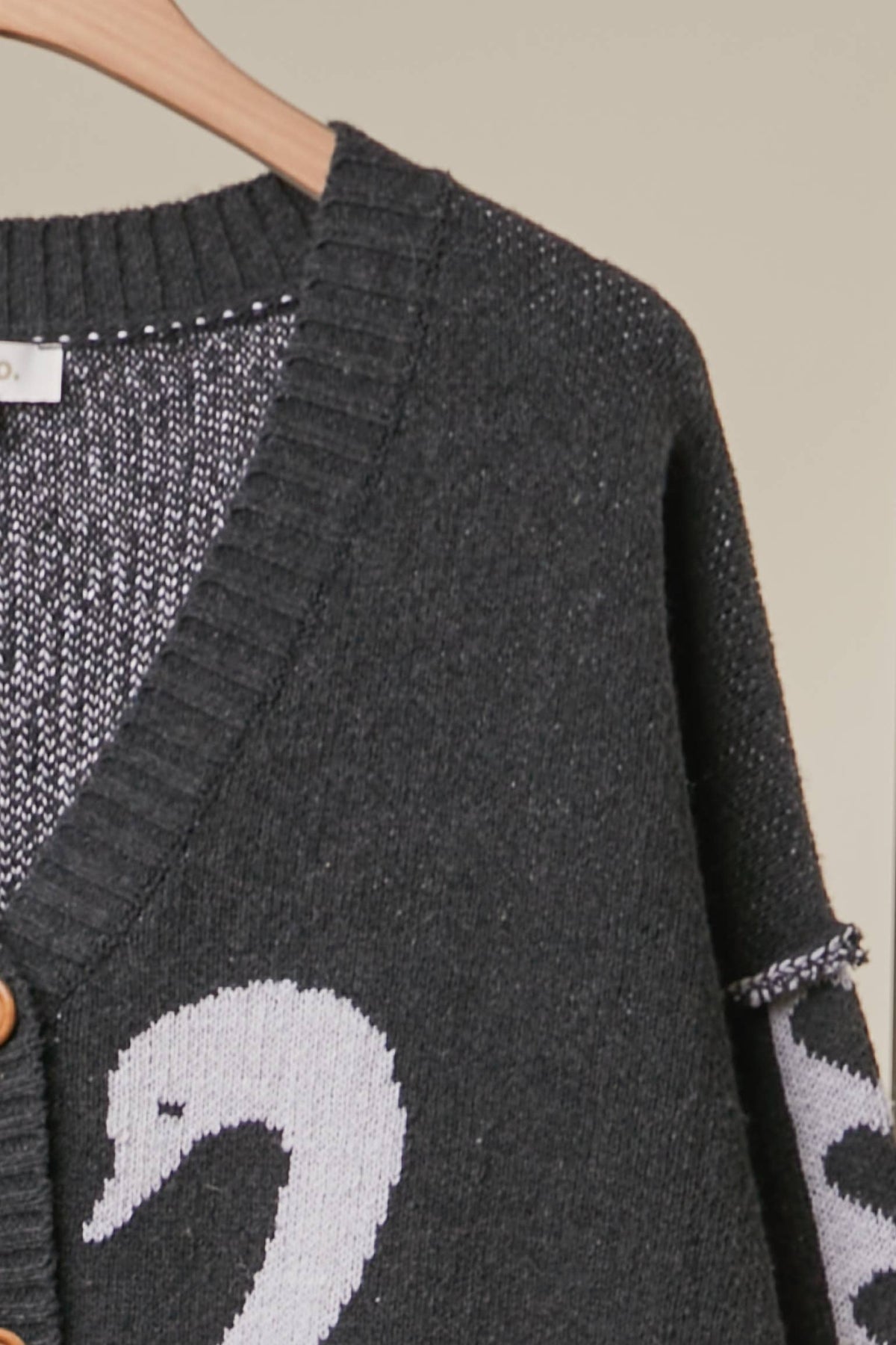 Swan Love Knit Cardigan: Black