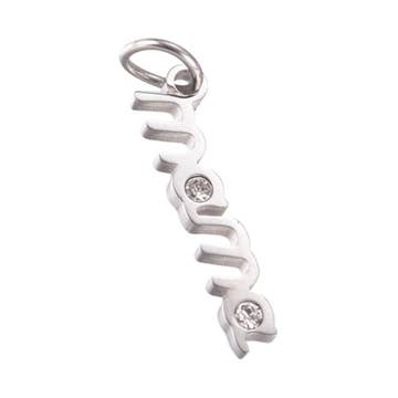 Silver Mama Signature with Cubic Zirconia Charm